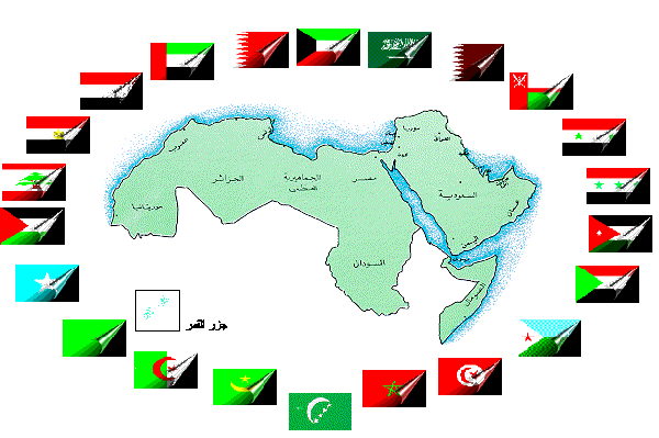 خريطة الوطن العربي مع أعلام البلاد العربية TAHA GIBBA ( طه جبه )